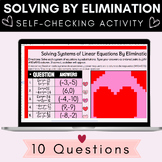 Solving Systems by Elimination Pixel Art | Valentine's Day