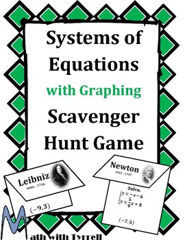 Preview of Systems of Equations with Graphing Scavenger Hunt Game