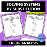 Solving Systems by Substitution Error Analysis Printable a