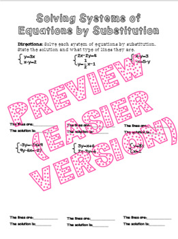 homework 2 solving systems by substitution answer key