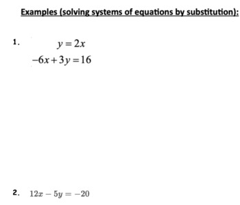 Preview of Solving Systems by Substitution Warm-Up 