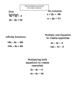 Preview of Solving Systems guided notes plus practice problems