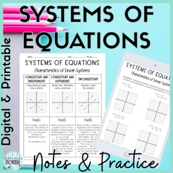 Preview of Solving Systems of Equations Guided Notes