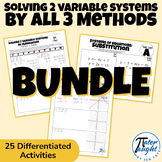 Solving Systems of Equations Activity BUNDLE - Substitutio