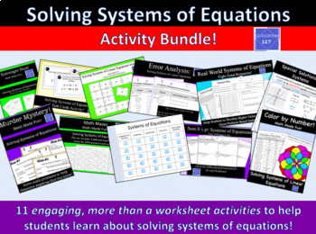Preview of Solving Systems of Equations Activity Bundle