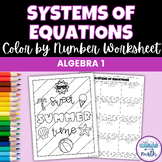 Solving Systems of Equations Activity Coloring Worksheet