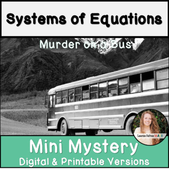 Preview of Solving Systems of Equations Activity Mini Mystery 8th Grade Algebra 1