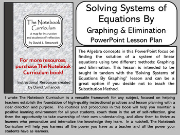 Preview of Solving Systems of Equations By Graphing & Elimination - The Notebook Curriculum