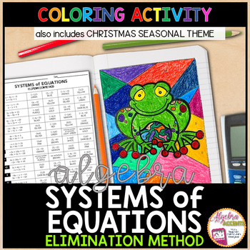 Preview of Solving Systems of Equations Elimination Method Activity