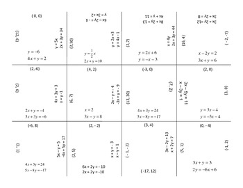 Preview of Solving Systems of Equations Matrix Puzzle