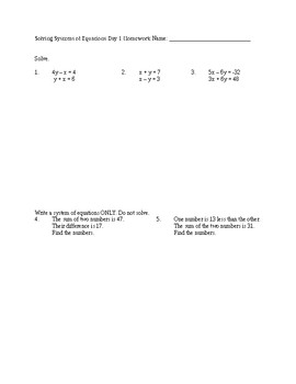 system of equations homework 7