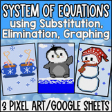 Solving Systems of Equations Pixel Art | Elimination Subst