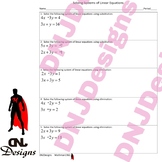 Solving Systems of Equations Printable/Handout/Worksheet