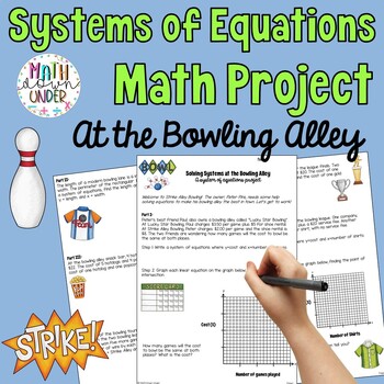 Preview of Solving Systems of Equations Project - At the Bowling Alley