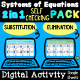 Solving Systems of Equations SELF CHECK DIGITAL Pack | Sub