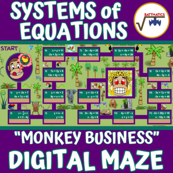 Preview of Solving Systems of Equations SELF CHECKING DIGITAL MAZE with INSTANT FEEDBACK