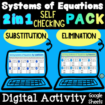 Preview of Solving Systems of Equations SELF CHECKING DIGITAL Pack Substitution Elimination