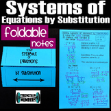Solving Systems of Equations Substitution Foldable Notes I
