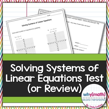 Preview of Solving Systems of Equations Test (Or Review!)