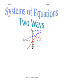 Preview of Solving Systems of Equations Two Ways