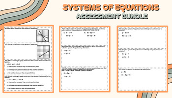 Preview of Solving Systems of Equations Unit - PRINTABLE ASSESSMENT BUNDLE