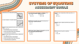 Solving Systems of Equations Unit - PRINTABLE ASSESSMENT BUNDLE