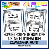 Solving Systems of Equations by Elimination Activity: Scav
