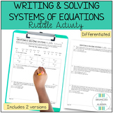 Solving Systems of Equations Word Problems Activity Differentiated Riddle