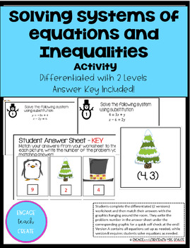 Preview of Solving Systems of Equations and Inequalities - Differentiated Winter Activity