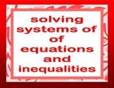 Systems of Equations and Inequalities- jeopardy style game