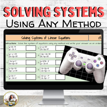 Preview of Solving Systems of Equations any Method Digital Activity | 