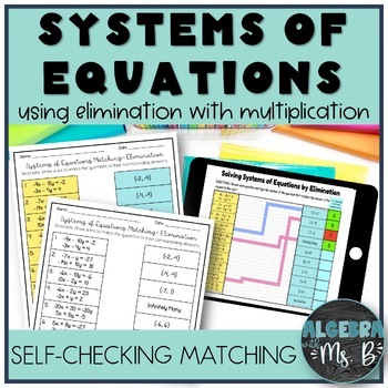 Preview of Solving Systems of Equations by Elimination Activity