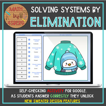 Preview of Solving Systems of Equations by Elimination Digital Self-Checking Activity