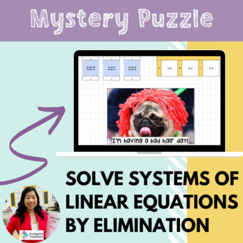 Preview of Solving Systems of Equations by Elimination Worksheet Digital 