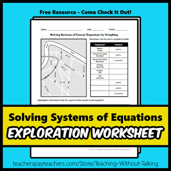 Preview of Solving Systems of Equations by Graphing Worksheet