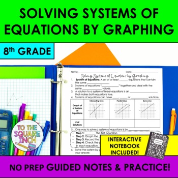 Preview of Solving Systems of Equations by Graphing Notes & Practice | Guided Notes