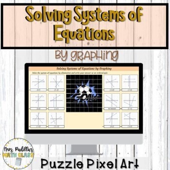 Preview of Solving Systems of Equations by Graphing Digital Activity | Pixel Art Self-Check