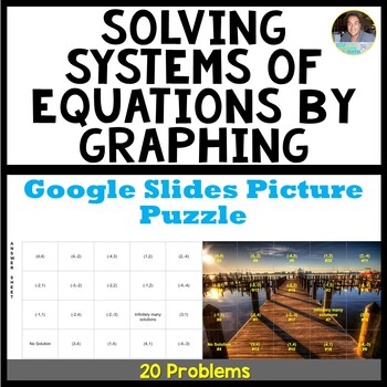 Preview of Solving Systems of Equations by Graphing: Google Slides Picture Puzzle - 20 Prob