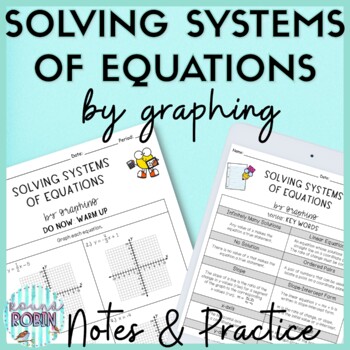 Preview of Solving Systems of Equations by Graphing Guided Notes Homework 8th Grade Math