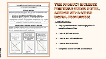 Preview of Solving Systems of Equations by Graphing - PRINTABLE GUIDED NOTES