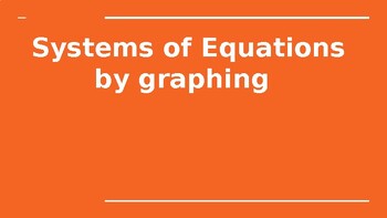 Preview of Solving Systems of Equations by Graphing Powerpoint