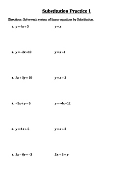 Preview of Solving Systems of Equations by Substitution