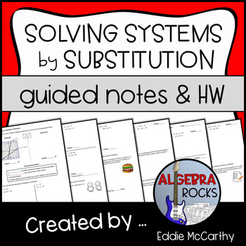 Preview of Solving Systems of Equations by Substitution - Guided Notes and Homework