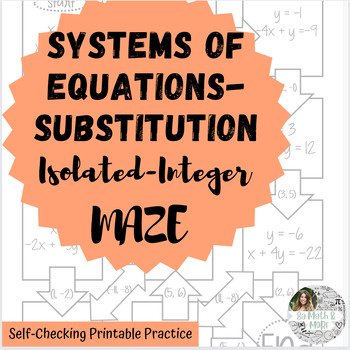 Preview of Solving Systems of Equations by Substitution Isolated Integer MAZE