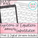 Solving Systems of Equations by Substitution Worksheet - M