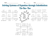 Solving Systems of Equations through Substitution Tic-Tac-Toe