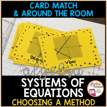 Preview of Solving Systems of Equations using Any Method Superhero Card Match