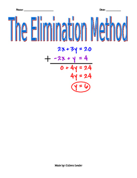Preview of Solving Systems of Equations using Elimination