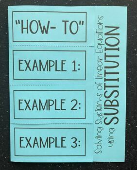 Preview of Solving Systems of Equations using Substitution - Editable Foldable Notes