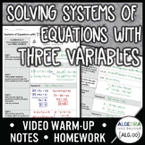 Solving Systems of Equations with Three Variables Lesson |